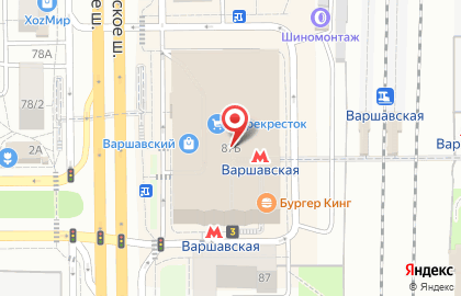 Ресторан быстрого питания KFC в ТЦ Варшавский на карте