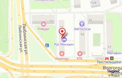 Хостелы Рус на Волгоградском проспекте на карте