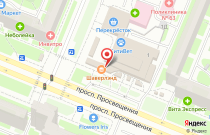 Офис продаж Билайн на проспекте Просвещения на карте