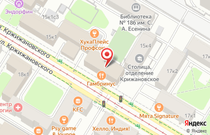 Ресторан Гамбринус на Кржижановского на карте