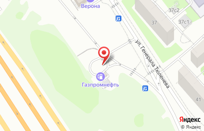 Автомойка Газпромнефть на улице Генерала Тюленева на карте
