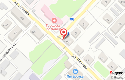 1C на улице Ленина на карте