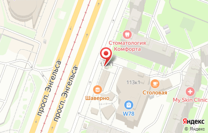 Продовольственный магазин в Выборгском районе на карте