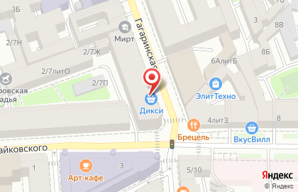Супермаркет Дикси на улице Чайковского на карте