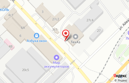 Группа компаний ТехАз на улице Айвазовского на карте