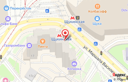 Киоск быстрого питания на улице Маршала Василевского на карте