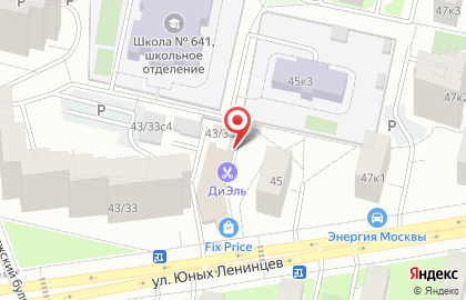 Магазин мясной продукции на улице Юных Ленинцев на карте
