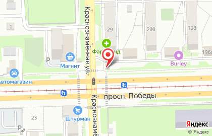 Магазин по продаже овощей и фруктов на Краснознамённой улице на карте