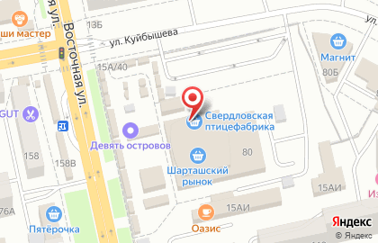 Продуктовый магазин Рефтяночка в Октябрьском районе на карте