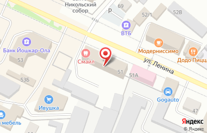 Роспотребнадзор, Территориальный отдел Управления Федеральной службы по надзору в сфере защиты прав потребителей и благополучия человека по Республике Марий Эл в Волжском районе на карте