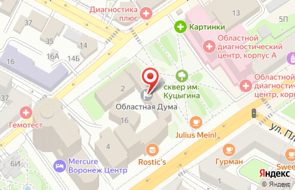 Комитет по местному самоуправлению, связям с общественностью и средствам массовой информации, Воронежская областная Дума на карте