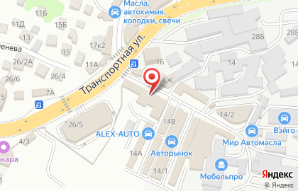 Магазин Сто Ампер Плюс на Транспортной улице на карте