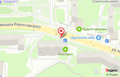Магазин продуктов на улице имени Маршала Рокоссовского К.К. на карте