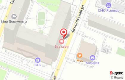 Ногтевая студия Пальчики на метро Ясенево на карте