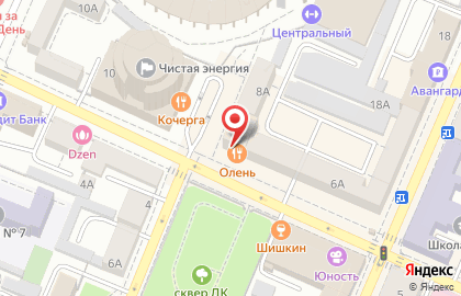 Пельмень-бар Олень на улице Комиссаржевской на карте
