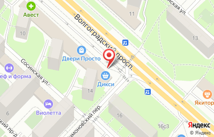Супермаркет Дикси на метро Пролетарская на карте