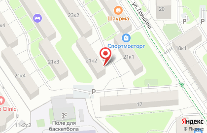 Общественный пункт охраны порядка Западного административного округа на улице Гришина на карте