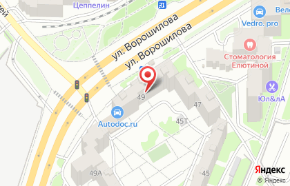 Банкомат Центрально-Черноземный банк Сбербанка России на улице Ворошилова, 49 на карте