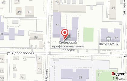 Центр дополнительного профессионального образования на улице Добролюбова на карте