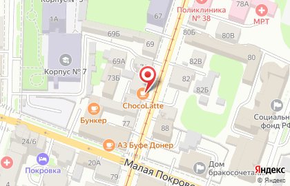 Кофейня Chocolatte в Нижегородском районе на карте