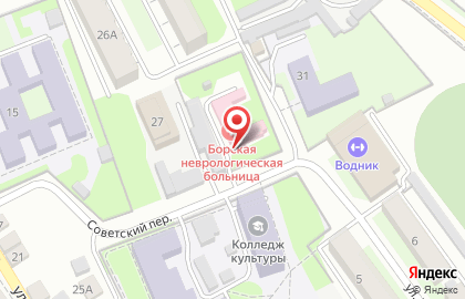 Борская поликлиника в Советском переулке на карте