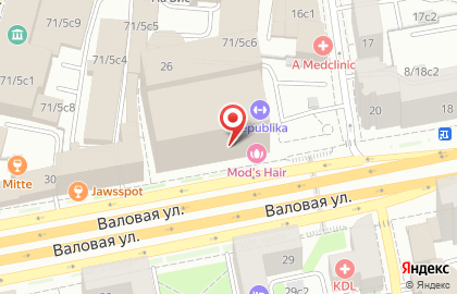 Ногтевая студия N.A.I.L.S Russia на Валовой улице на карте