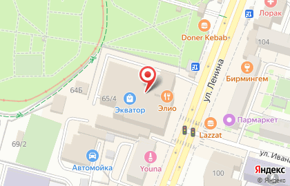 Магазин головных уборов Vitrina в Советском районе на карте