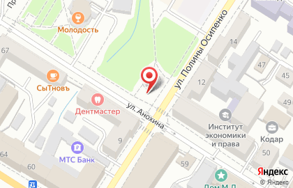 БГУЭП, Байкальский государственный университет экономики и права на улице Анохина на карте