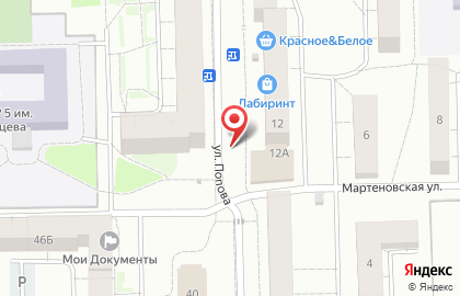 Магазин Монетка на улице Попова на карте