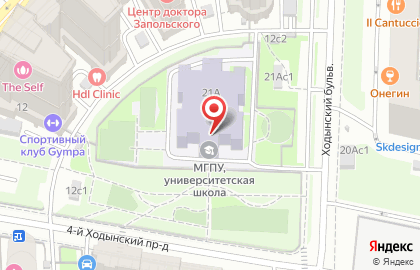 Московский Гуманитарный Педагогический Институт (мгпи) на Ходынском бульваре на карте