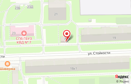 Продовольственный магазин на проспекте Ветеранов на карте
