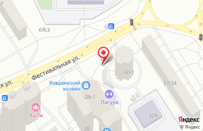 Автомойка на Фестивальной, вл32 на карте