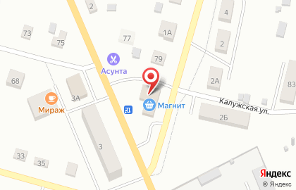 Супермаркет Магнит на Калужском шоссе на карте