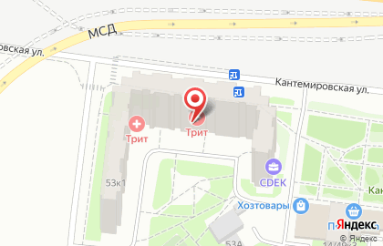 Многопрофильная клиника ТРИТ на Кантемировской улице на карте
