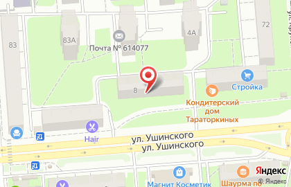 Двереград на улице Ушинского на карте