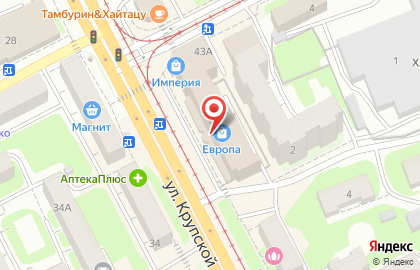 Офис продаж Билайн на улице Крупской на карте