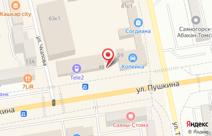 Ермолино на улице Пушкина на карте