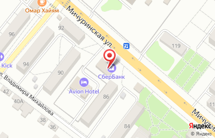 Терминал СберБанк на Мичуринской улице, 88а на карте