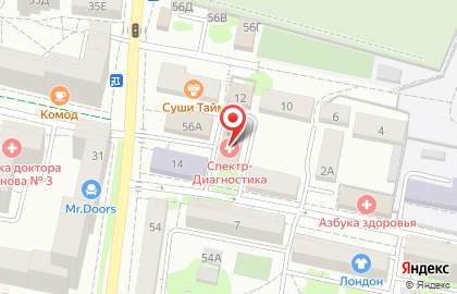 Медицинский центр Спектр-Диагностика на улице Попова на карте