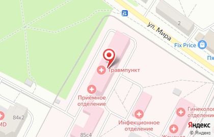 Чеховская областная больница на Московской улице в Чехове на карте