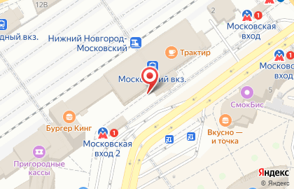 Железнодорожный вокзал Нижний Новгород-Московский в Нижнем Новгороде на карте