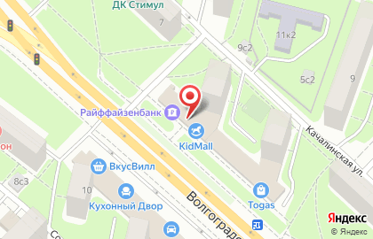 Райффайзенбанк, ЗАО на Крестьянской заставе (пр-кт Волгоградский) на карте