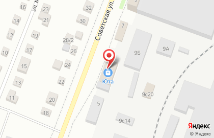 Магазин товаров для дома Юта на Советской улице на карте