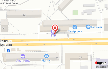 Банкомат ВТБ на проспекте Ленина, 76 на карте