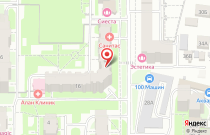 Медицинский центр Алан Клиник на улице Семёна Ислюкова на карте