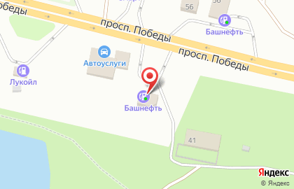 АЗС АНК Башнефть на проспекте Победы на карте