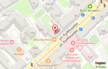 Ресторан быстрого питания Bros Burritos в Петроградском районе на карте