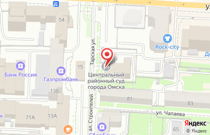 Омский областной суд в Центральном районе на карте