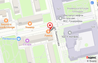 Лаундж-бар Лампа на Красногеройской улице на карте