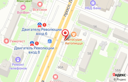 Банкомат Балтийский Банк, Волго-Камский филиал на проспекте Ленина, 58 к 1 на карте